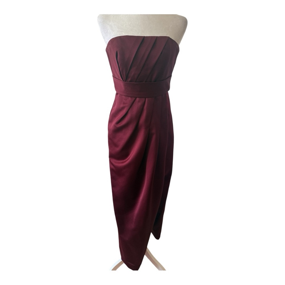 Vineyard Vines Maroon Strapless Asymmetrical Cocktail Dress - Very Beautiful